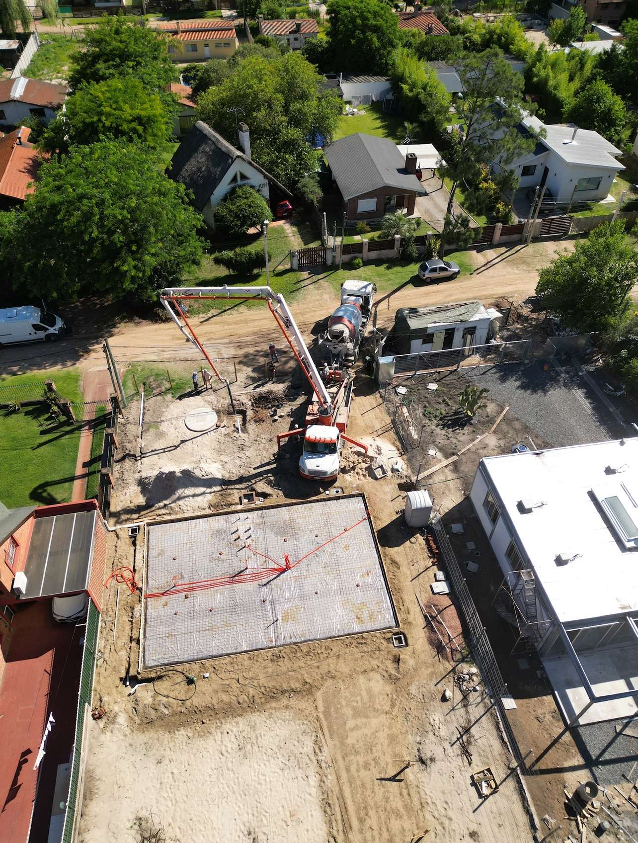 Base e impermeabilización previa al hormigonado en vivienda steel framing