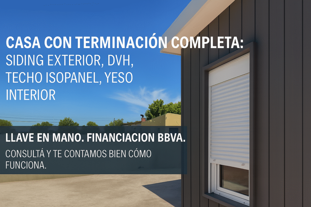 Modelo ECO en steel framing con siding y DVH – Luis Fernández casas prefabricadas