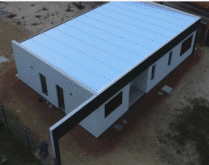 Fachada exterior terminada en steel framing
